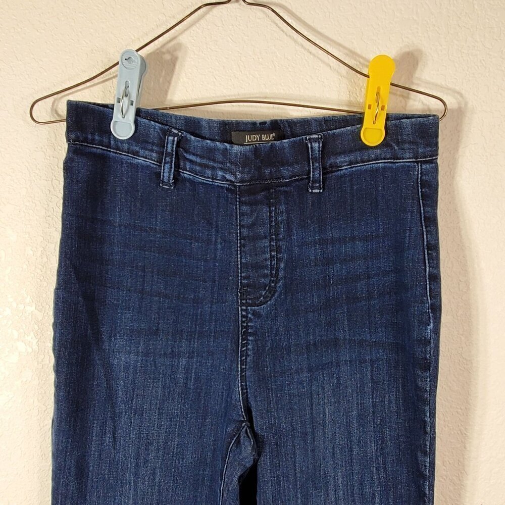 Judy Blue Womens Pull on Super Flare Jeans Size 7/28 Denim Raw Hem JB88136 - Picture 5 of 14